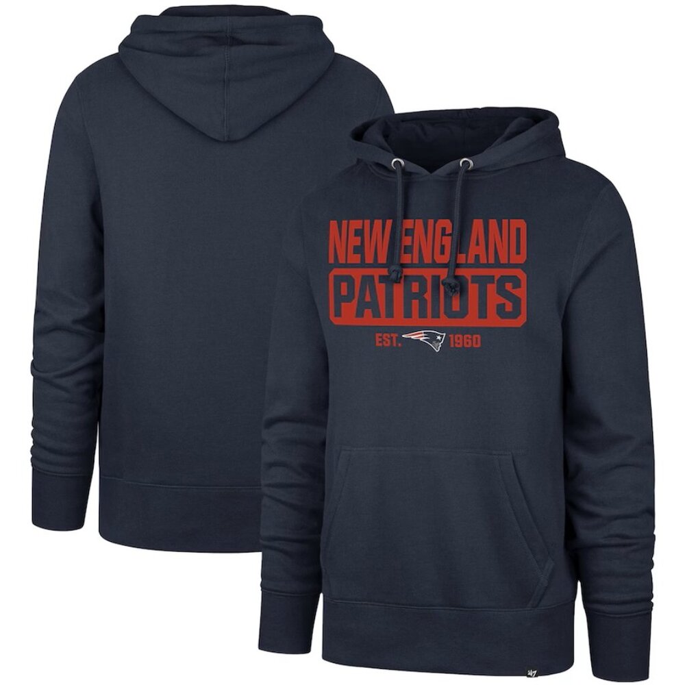 $75 Nwt Men's MEDIUM  '47 Navy New England Patriots Box Out Headline Hoodie M